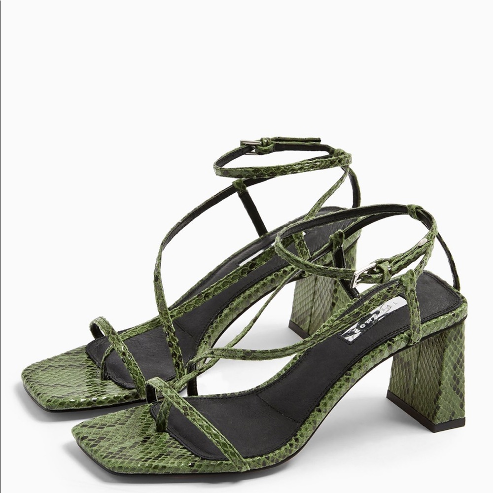 Toe Strap Sandals, Croc Effect - image 5